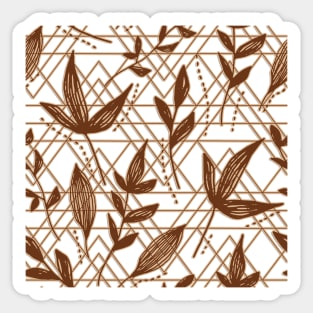 CUTE COOL BROWN PATTERN GEOMETRIC SHAPE LEAF SEAMLESS PATTERN Sticker